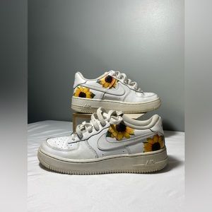 Customized sunflower Air Force 1’s